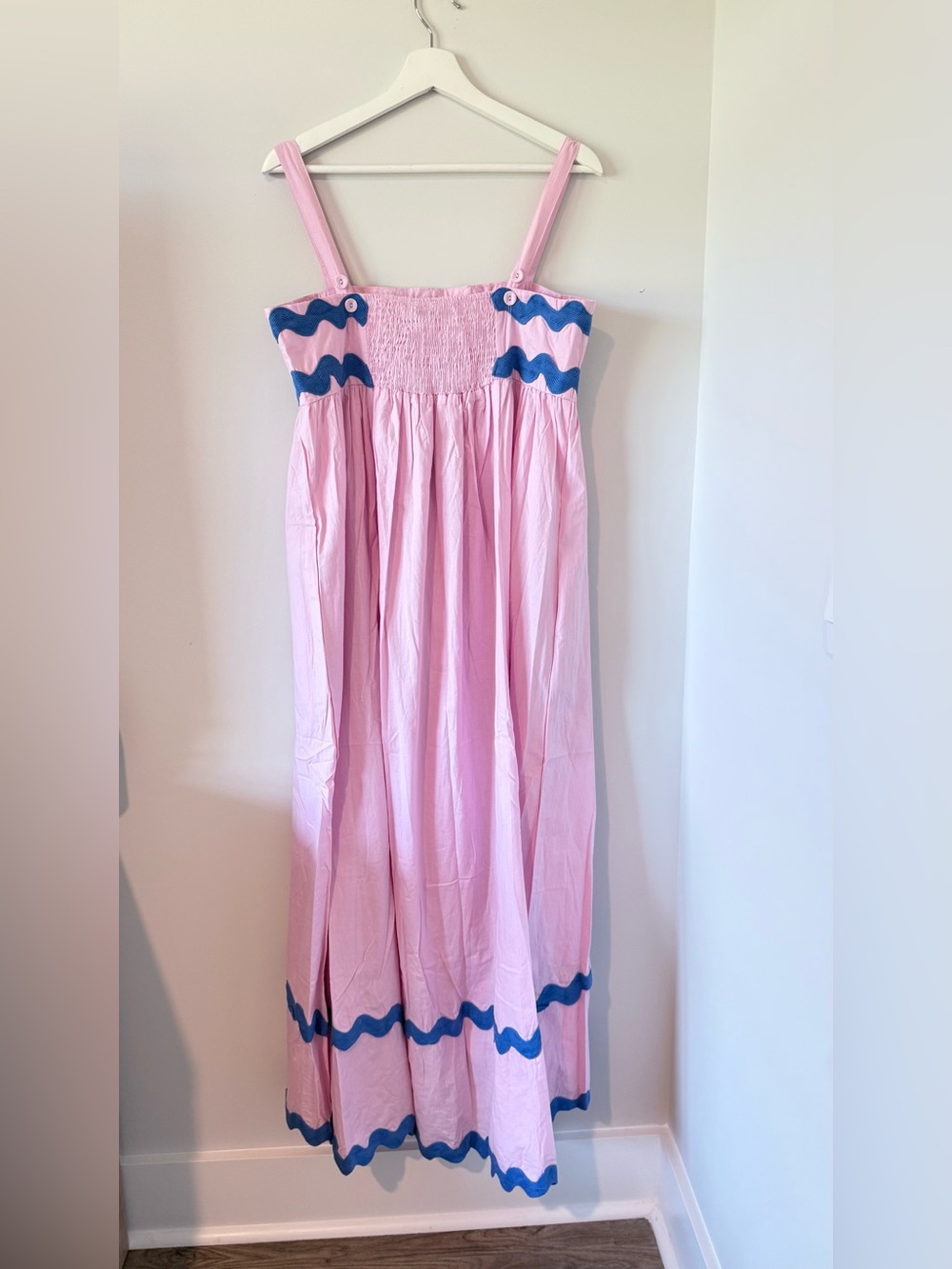 NWT PETAL & PUP Reece Rickrack Trim Midi Dress Vacation Travel Party Women L - Picture 8 of 15